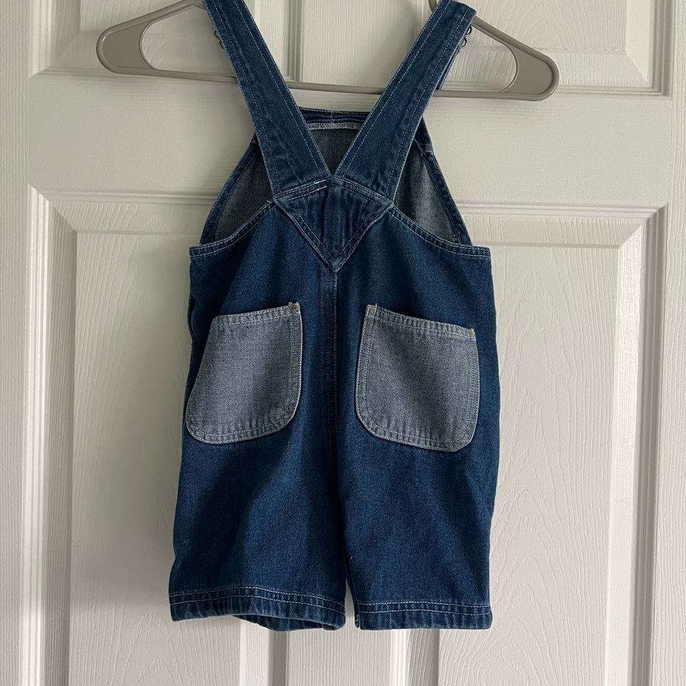 Vintage Sesame Street Grover Denim Blue Short Overalls - Picture 4 of 6